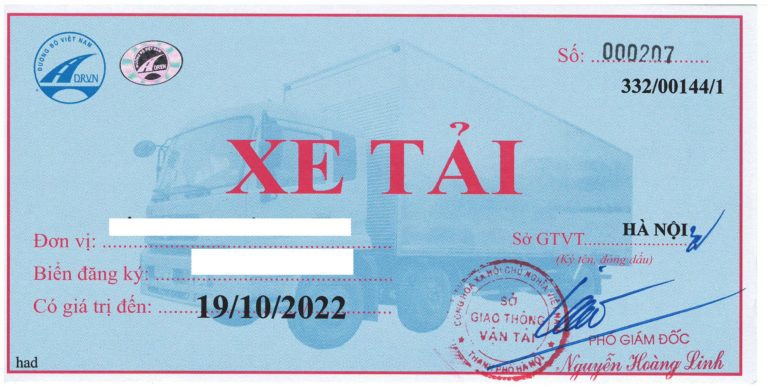 mẫu phù hiệu xe tải  2018